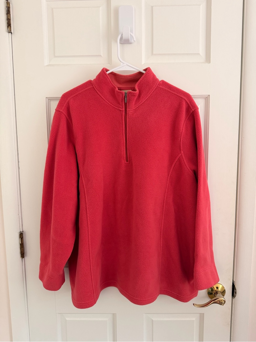 L.L. Bean Coral Half-Zip Fleece Pullover